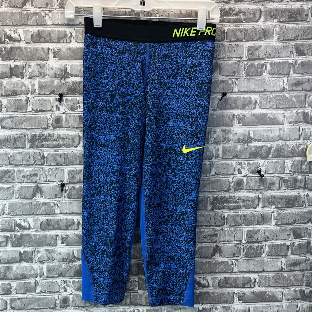 Girls Nike Pro Blue Athletic Leggings